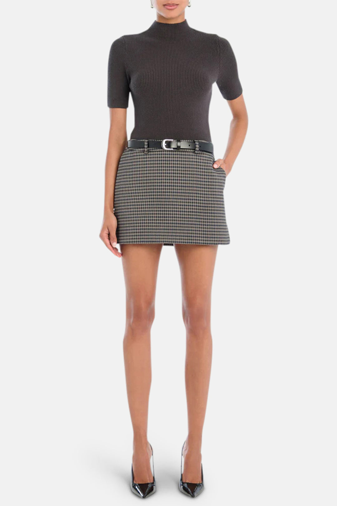 Jann Dress Charcoal Houndstooth