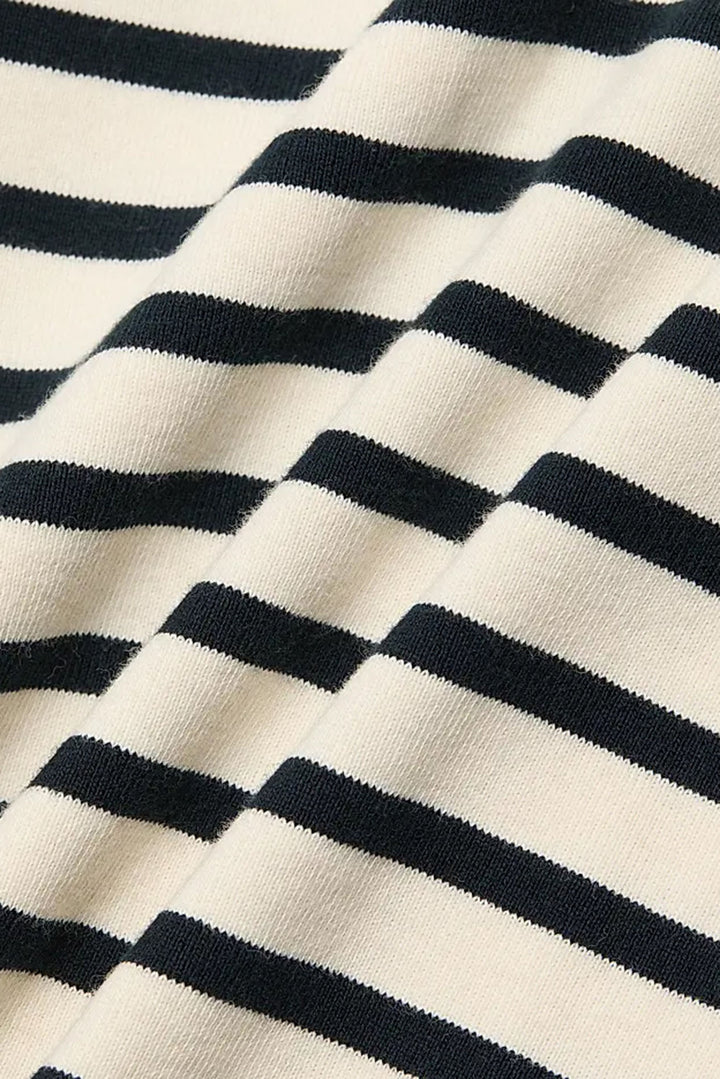 Jennifer Rib Tank Ecru/Black Stripe