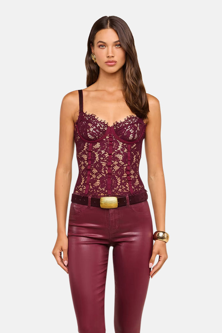 Jenny Lace Bustier Deep Sangria