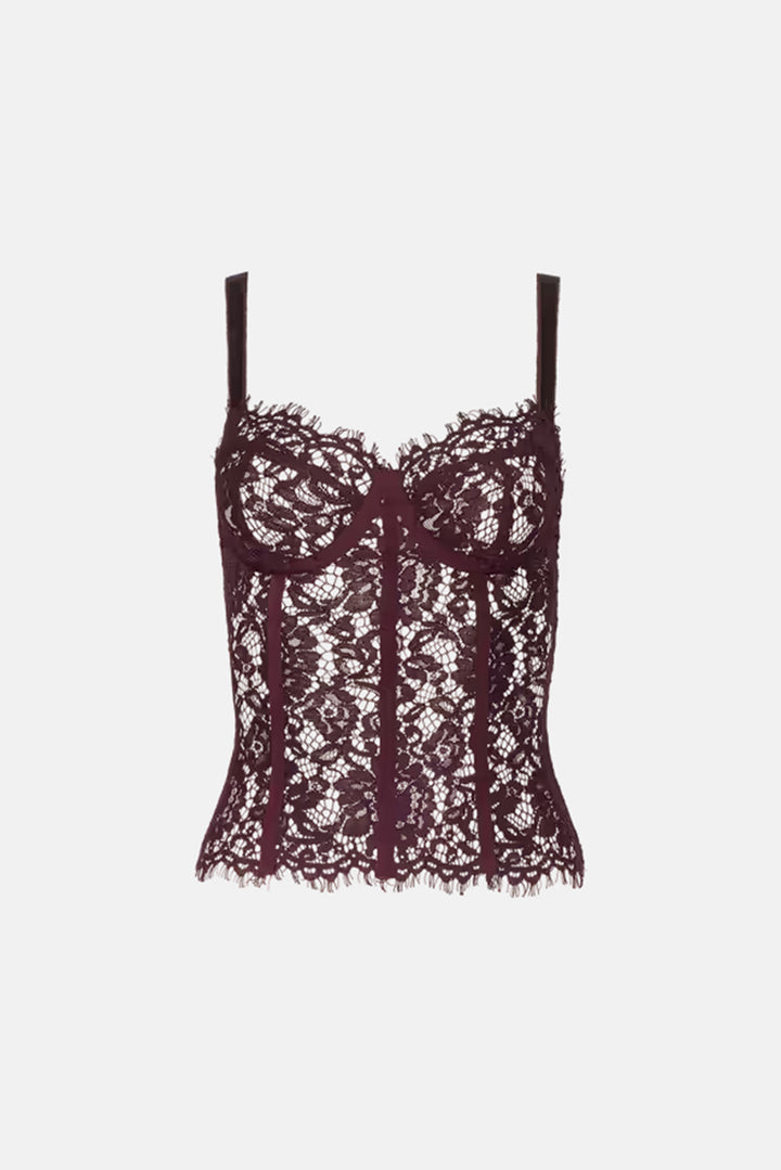 Jenny Lace Bustier Deep Sangria