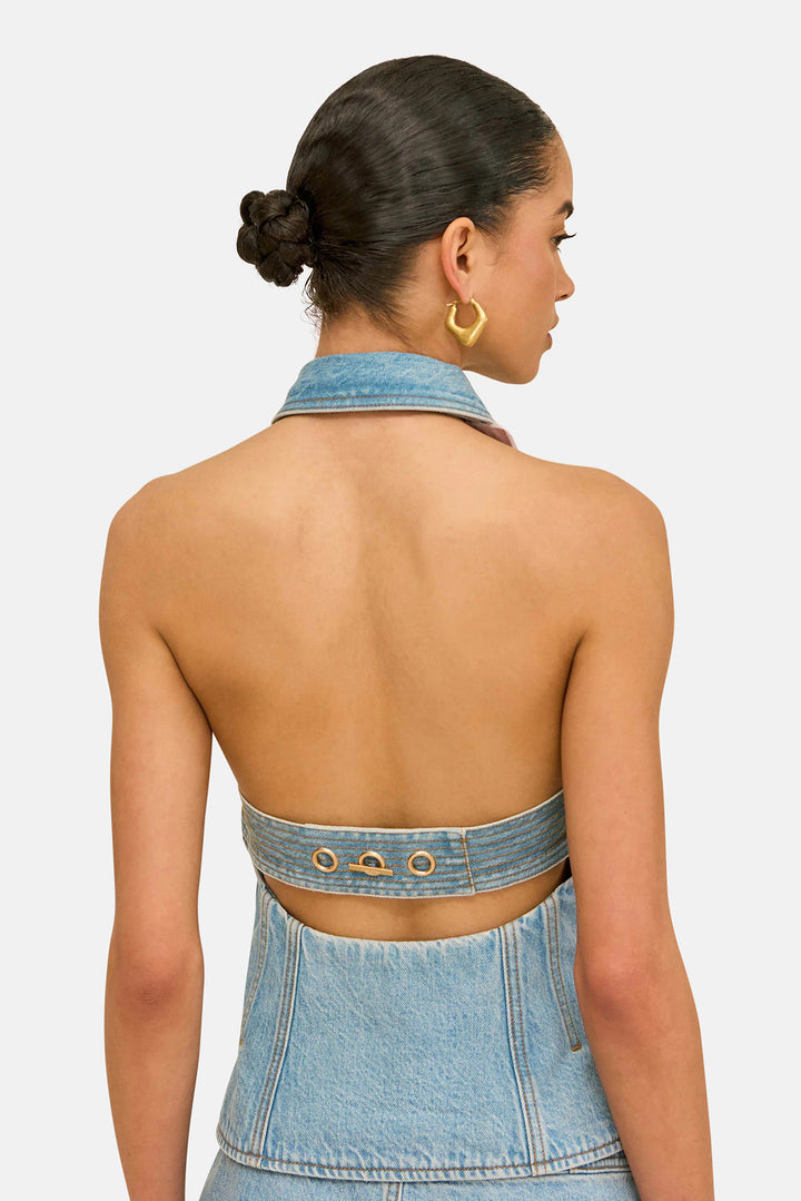 Jill Denim Top Vintage Blue