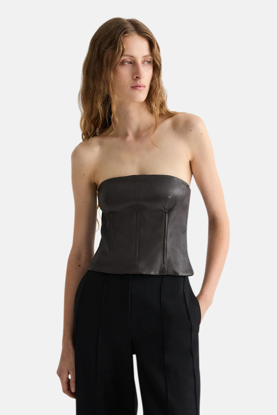 Jillian Bustier In Stretch Leather Delicioso