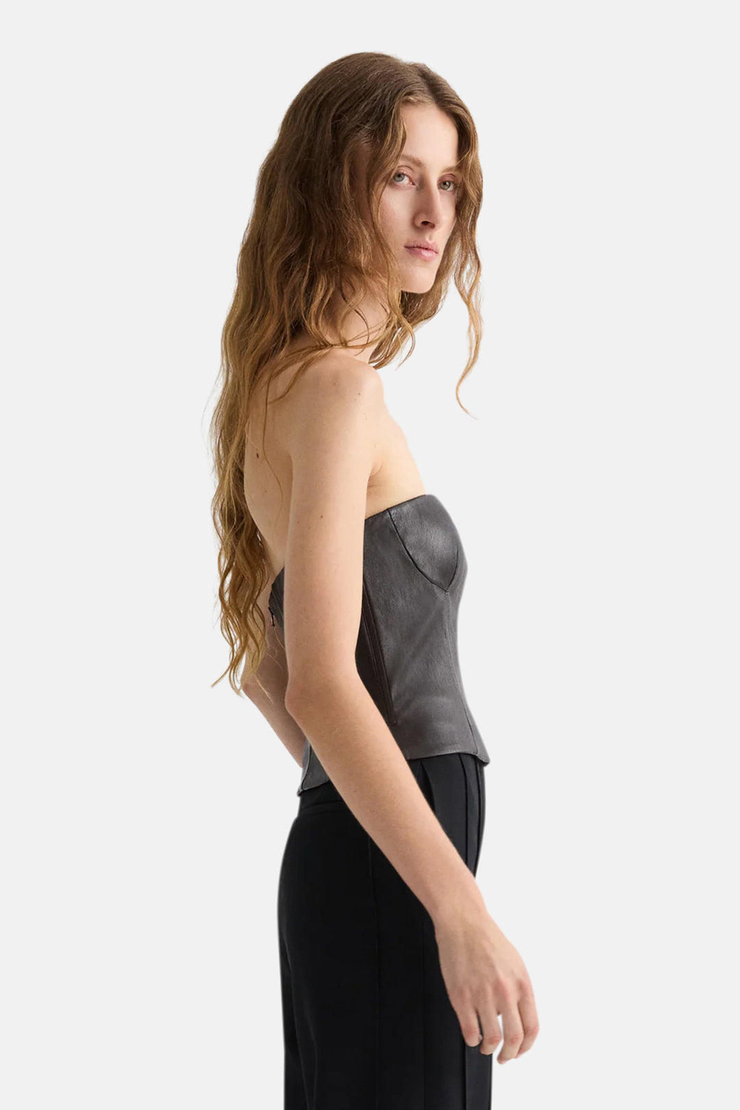 Jillian Bustier In Stretch Leather Delicioso