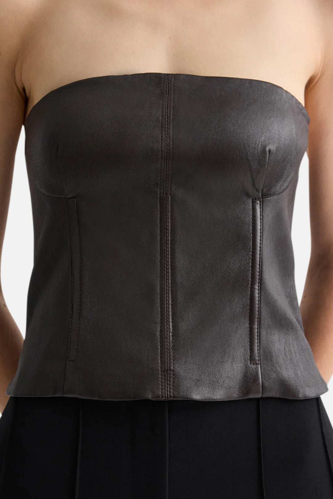 Jillian Bustier In Stretch Leather Delicioso