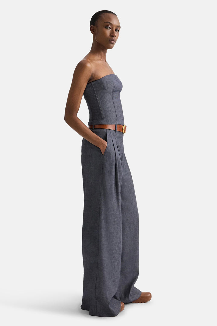 Jillian Bustier In Wool Viscose Medium Indigo