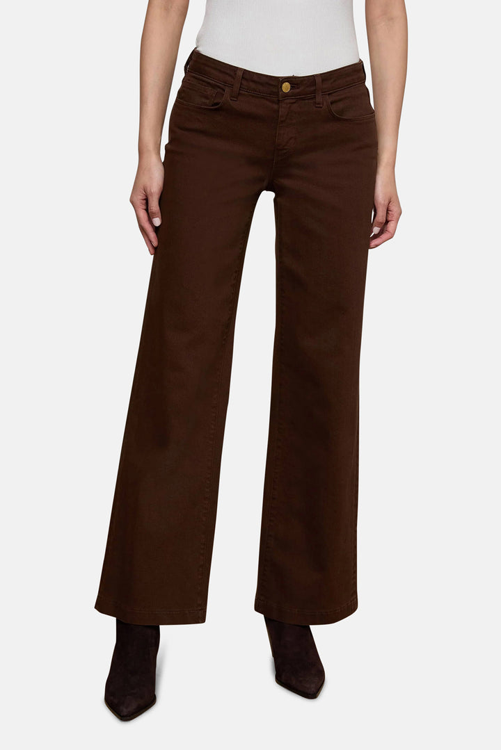 Joanne Low-Rise Wide-Leg Jean Brown