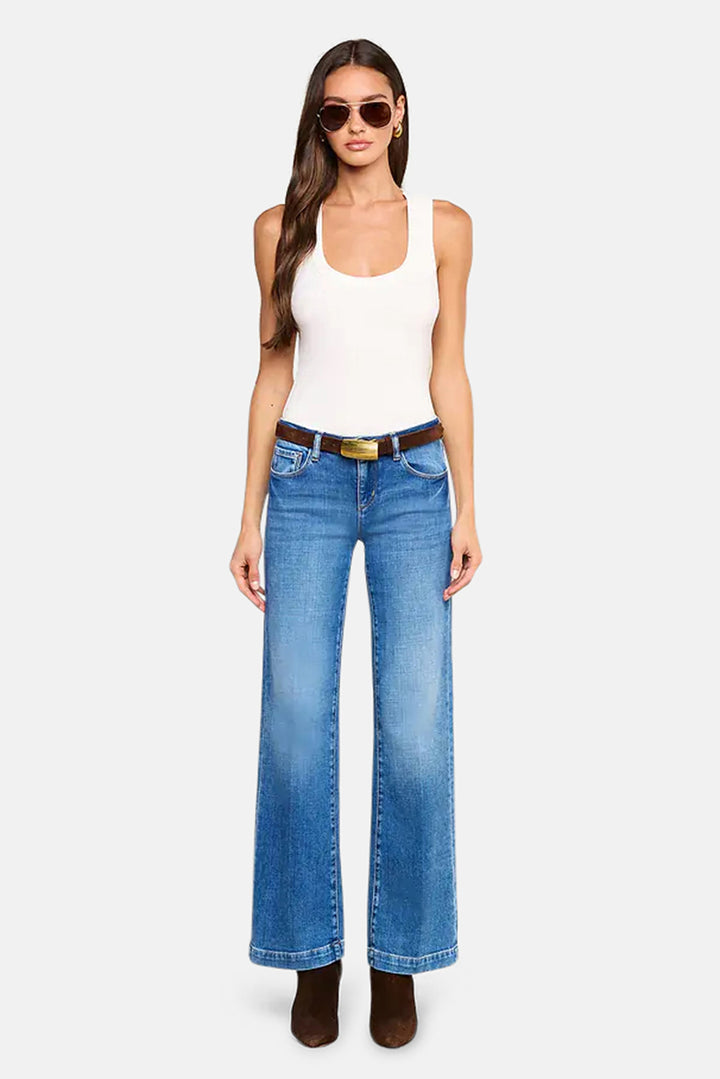 Joanne Low-Rise Wide-Leg Jean Salinas