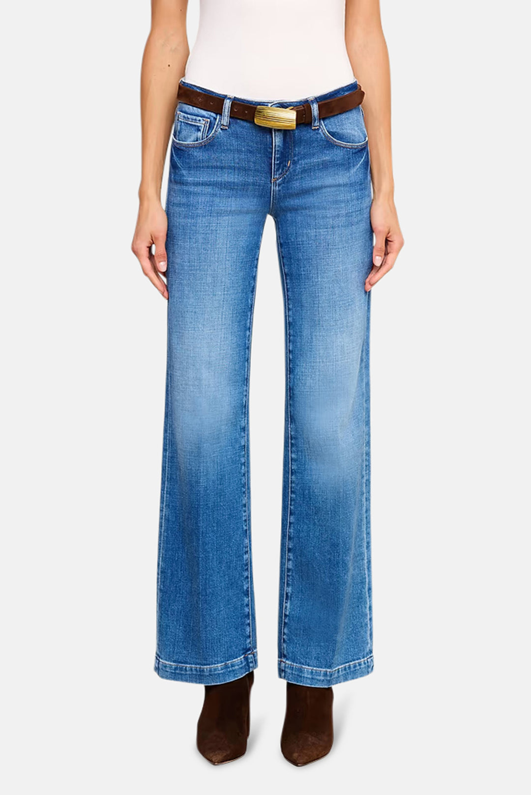 Joanne Low-Rise Wide-Leg Jean Salinas
