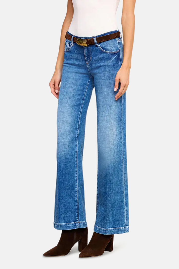 Joanne Low-Rise Wide-Leg Jean Salinas
