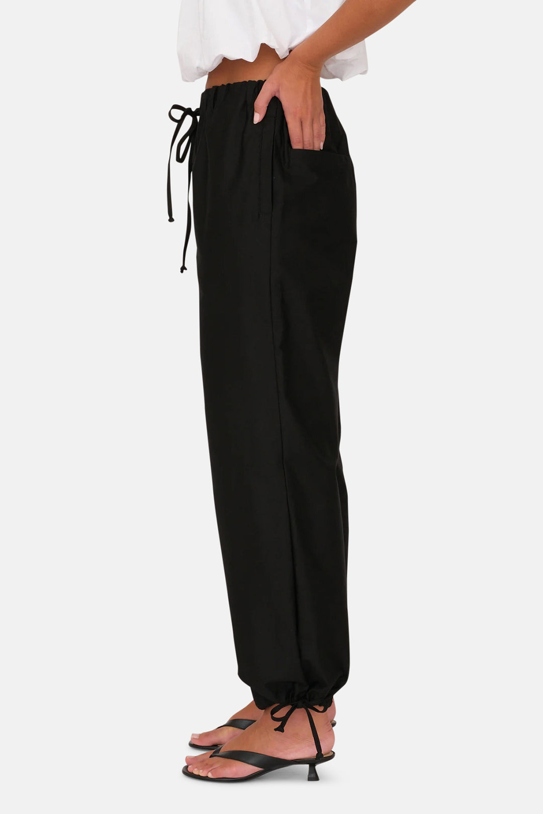 Josie Tie Pant Black