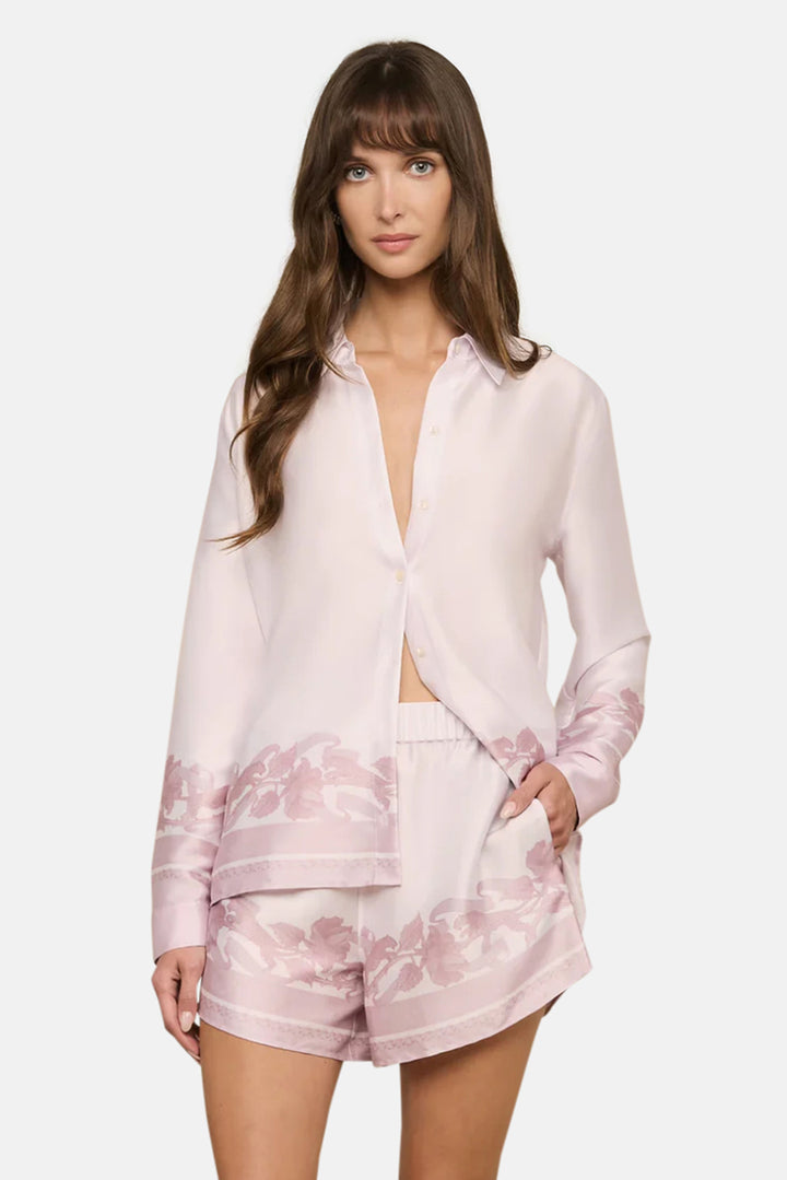 Judy Blouse Mauve Multi Leopard Scarf