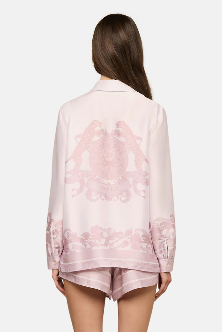 Judy Blouse Mauve Multi Leopard Scarf