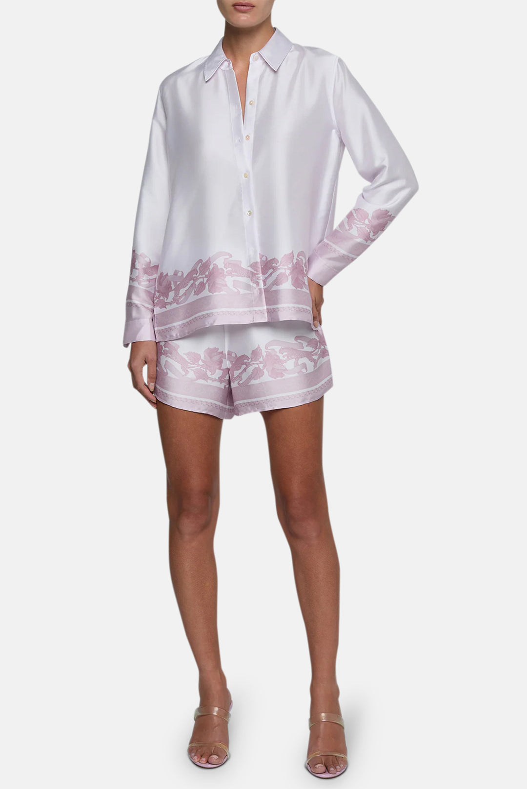 Judy Blouse Mauve Multi Leopard Scarf