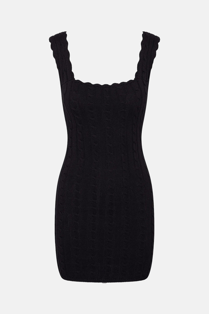 Jules Knit Backless Mini Dress Black