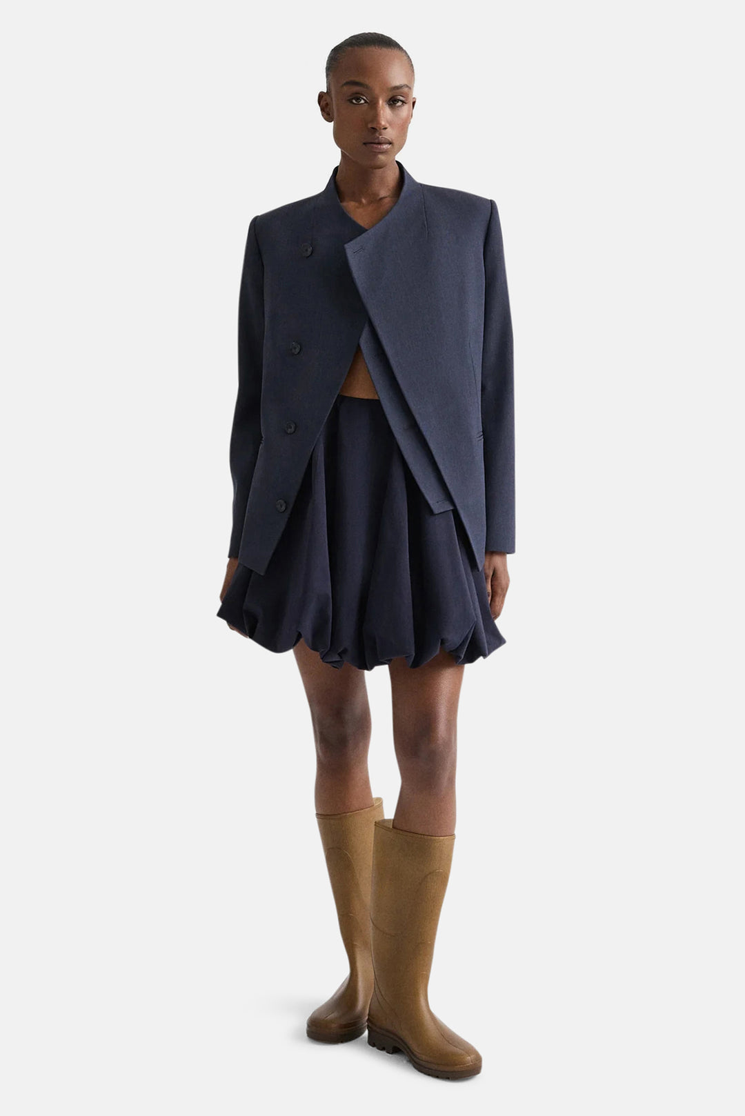 Julia Skirt in Cotton Shirting Midnight