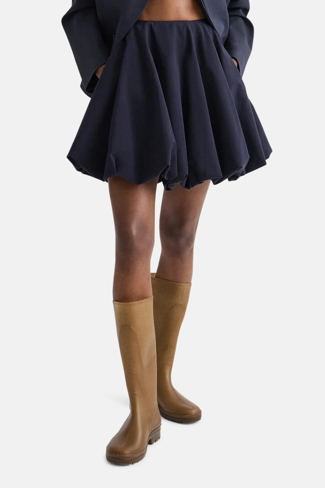 Julia Skirt in Cotton Shirting Midnight