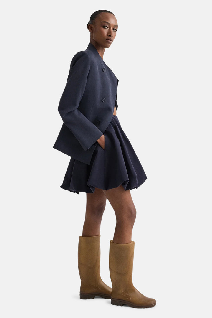 Julia Skirt in Cotton Shirting Midnight