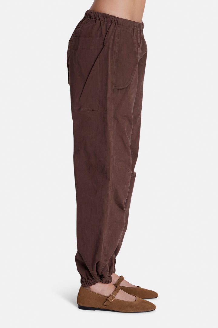 Justine Cotton Parachute Pant Chocolate