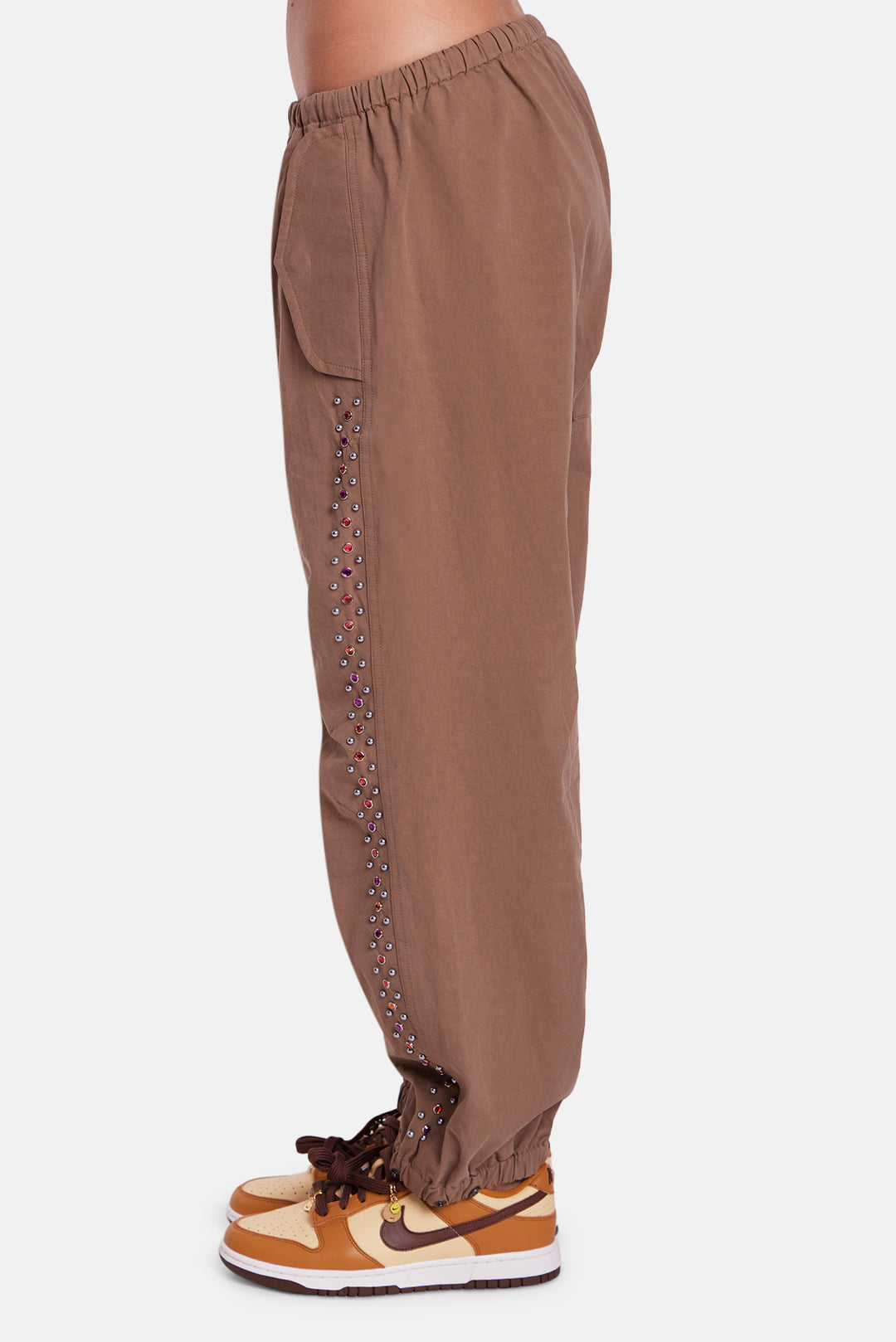 Justine Parachute Pant Studded Brown