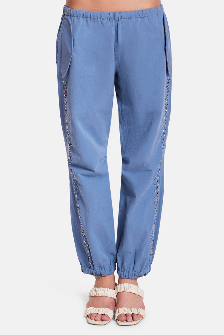 Justine Parachute Pant Studded Blue