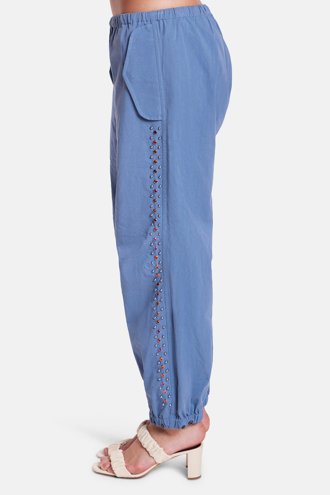 Justine Parachute Pant Studded Blue