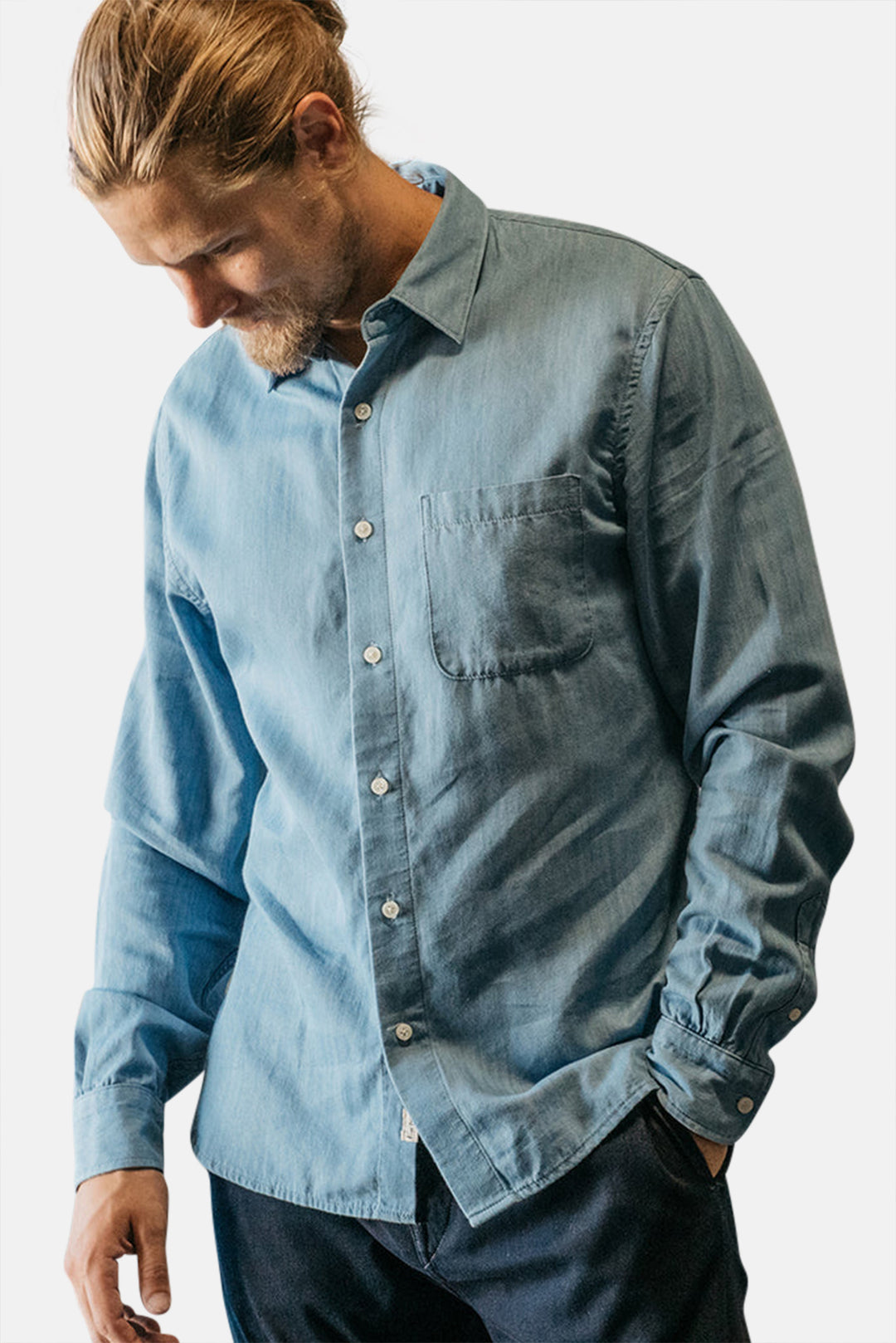 Men The Tencel Notched Shirt