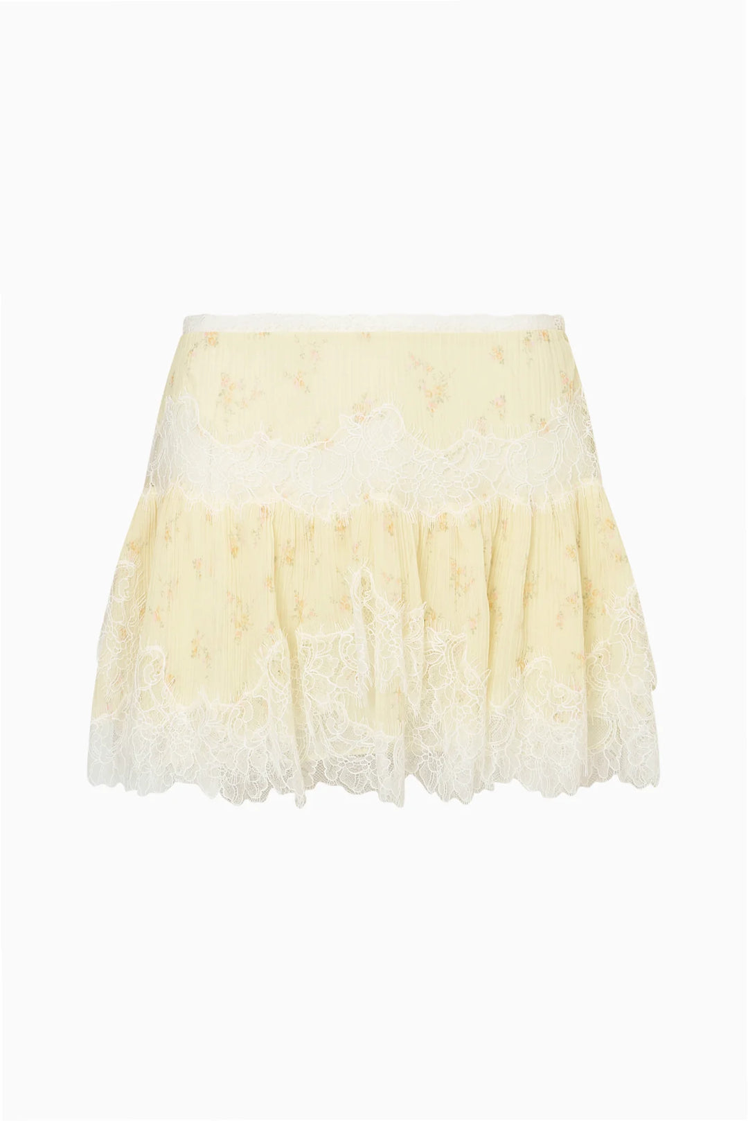 Kellison Cotton-Silk Mini Skirt Lemon Haze