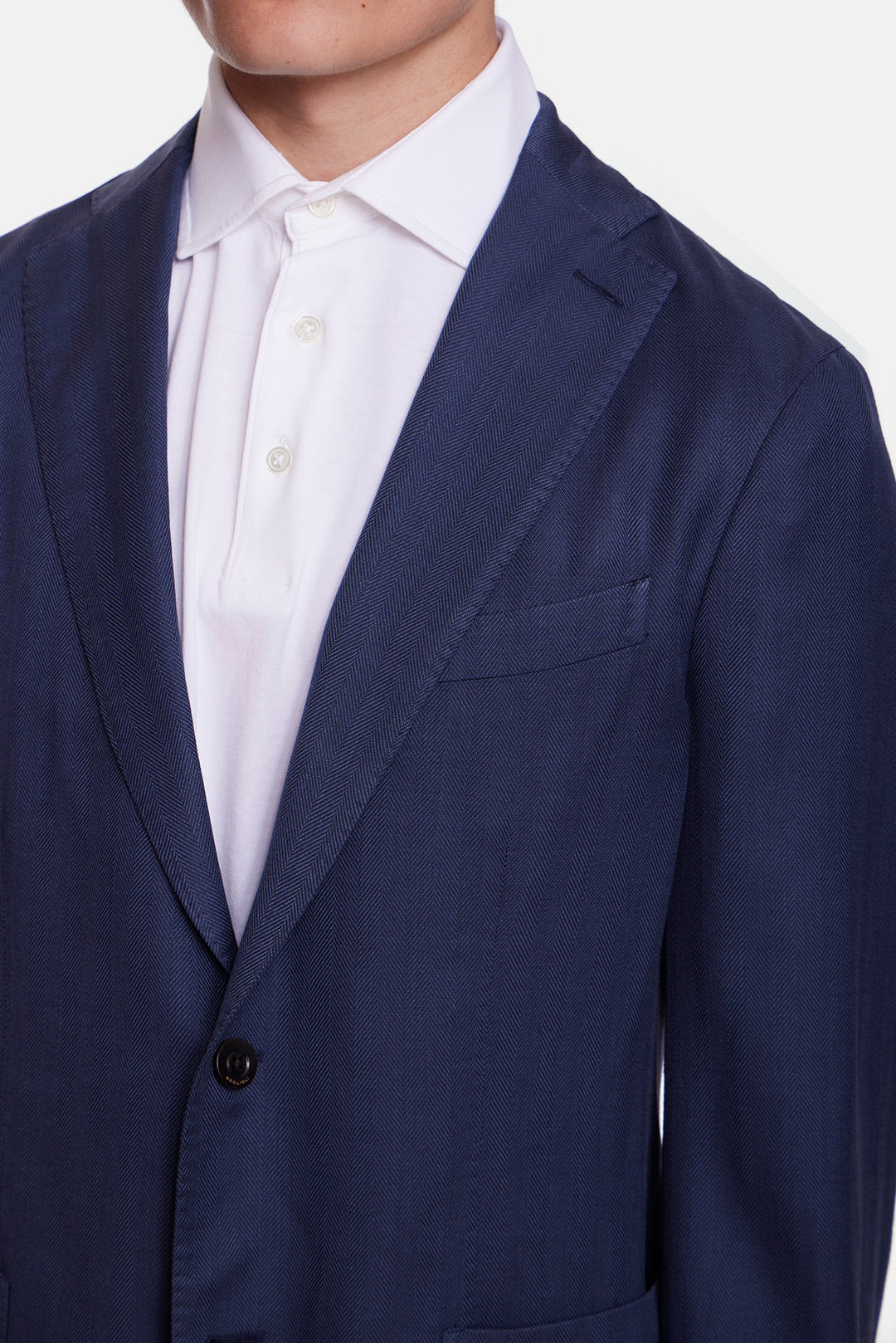K Jacket In Herringbone Blue