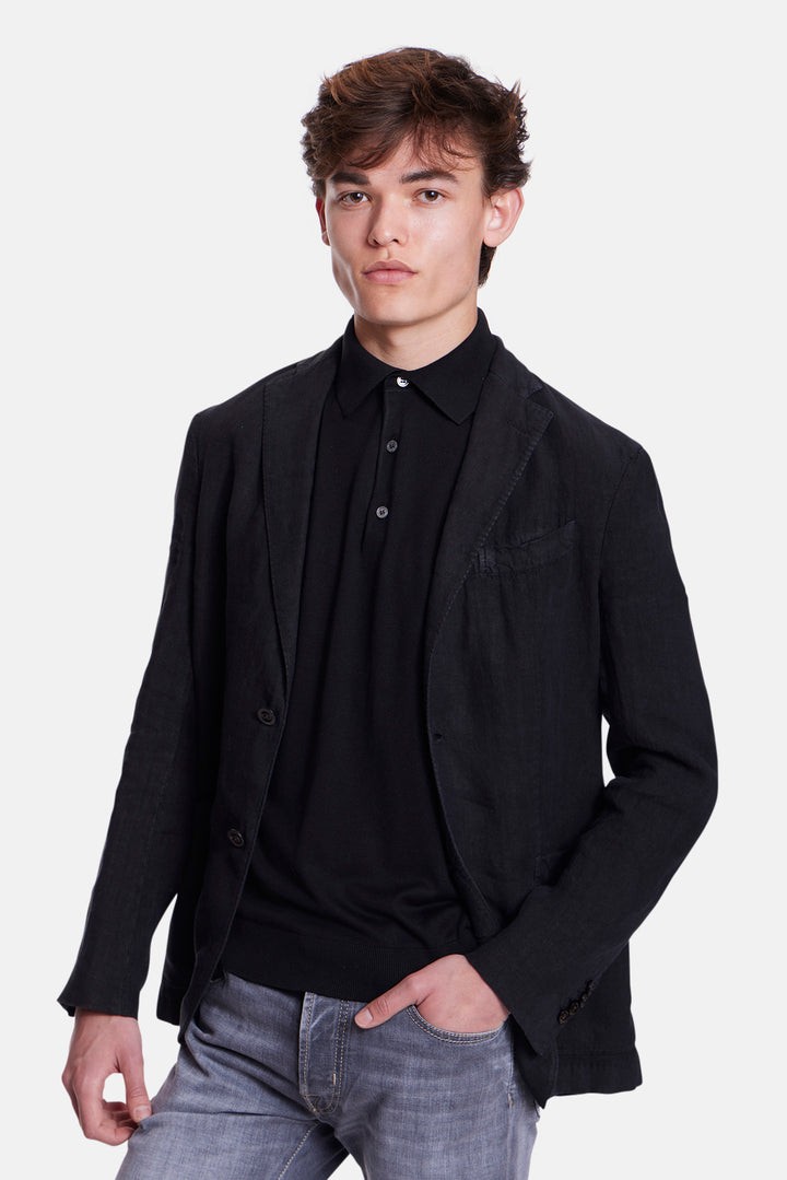 K Jacket In Linen Black