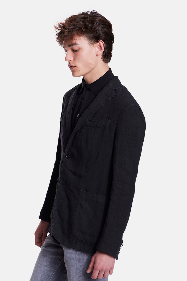 K Jacket In Linen Black