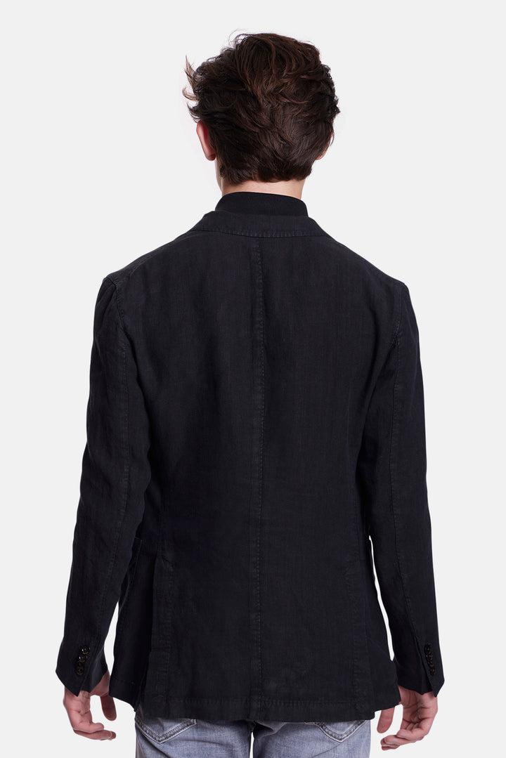 K Jacket In Linen Black