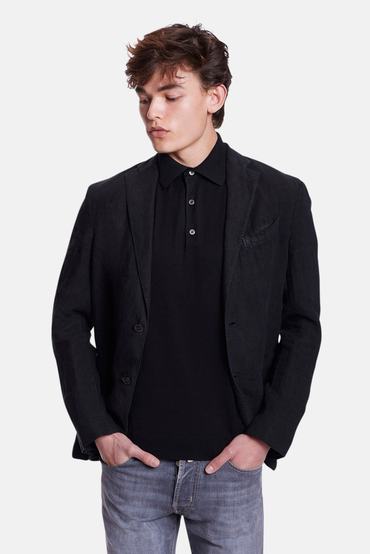 K Jacket In Linen Black