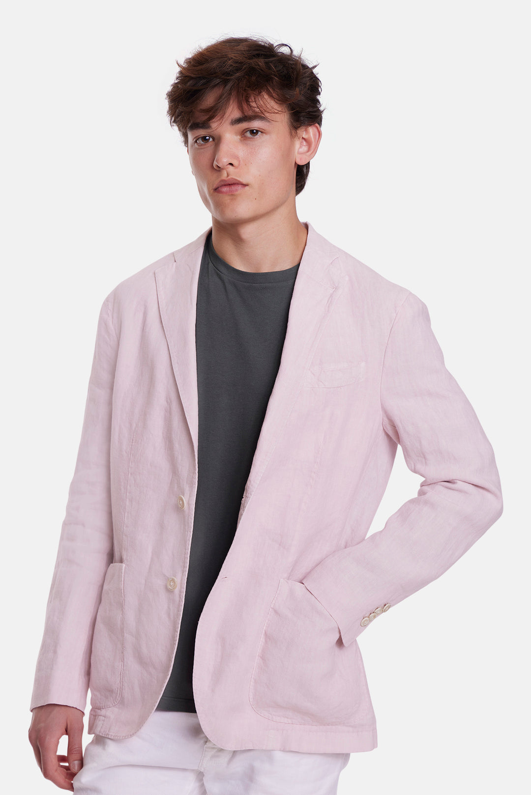 K Jacket In Linen Pink