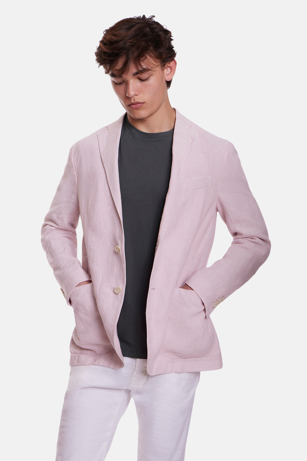 K Jacket In Linen Pink
