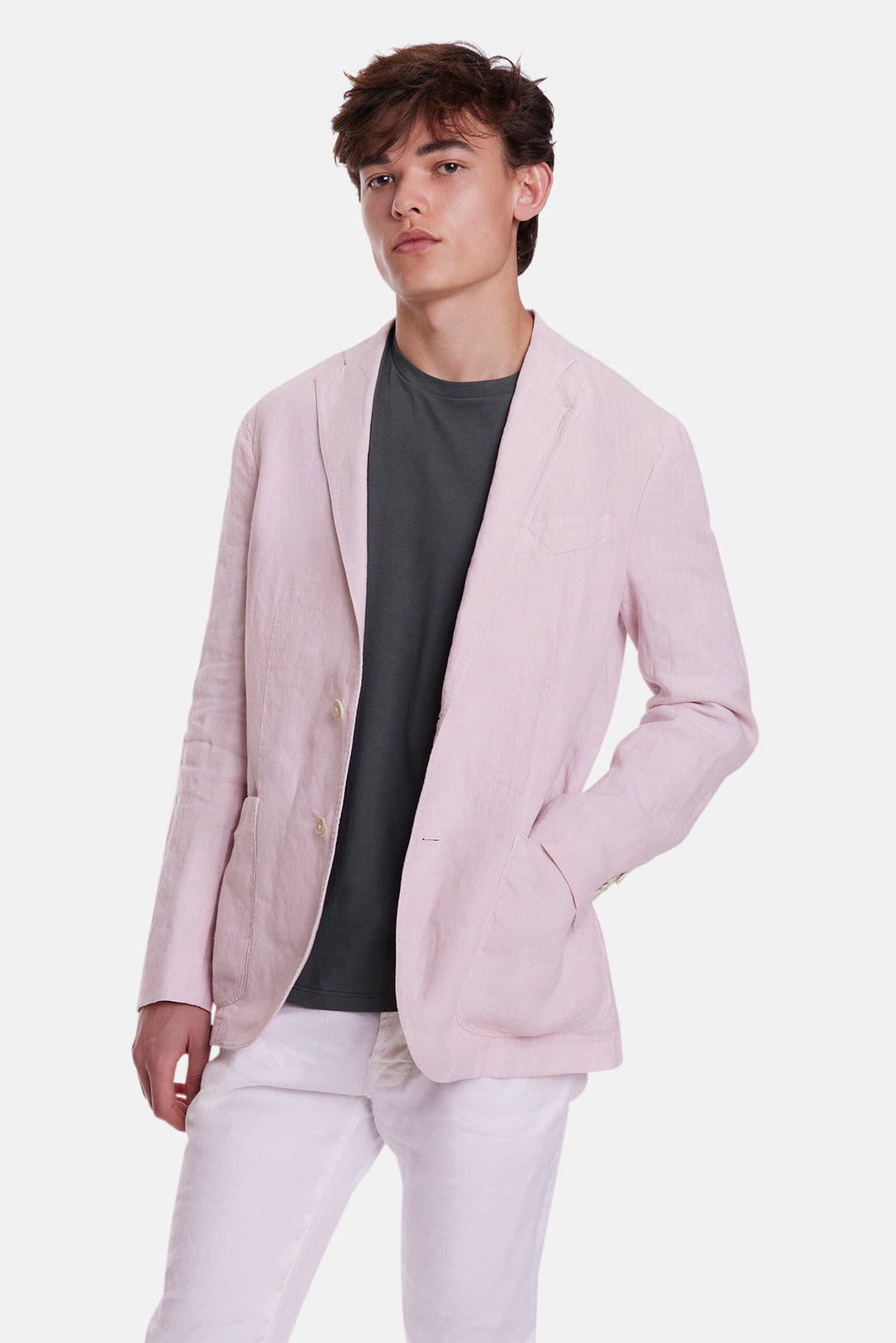 K Jacket In Linen Pink
