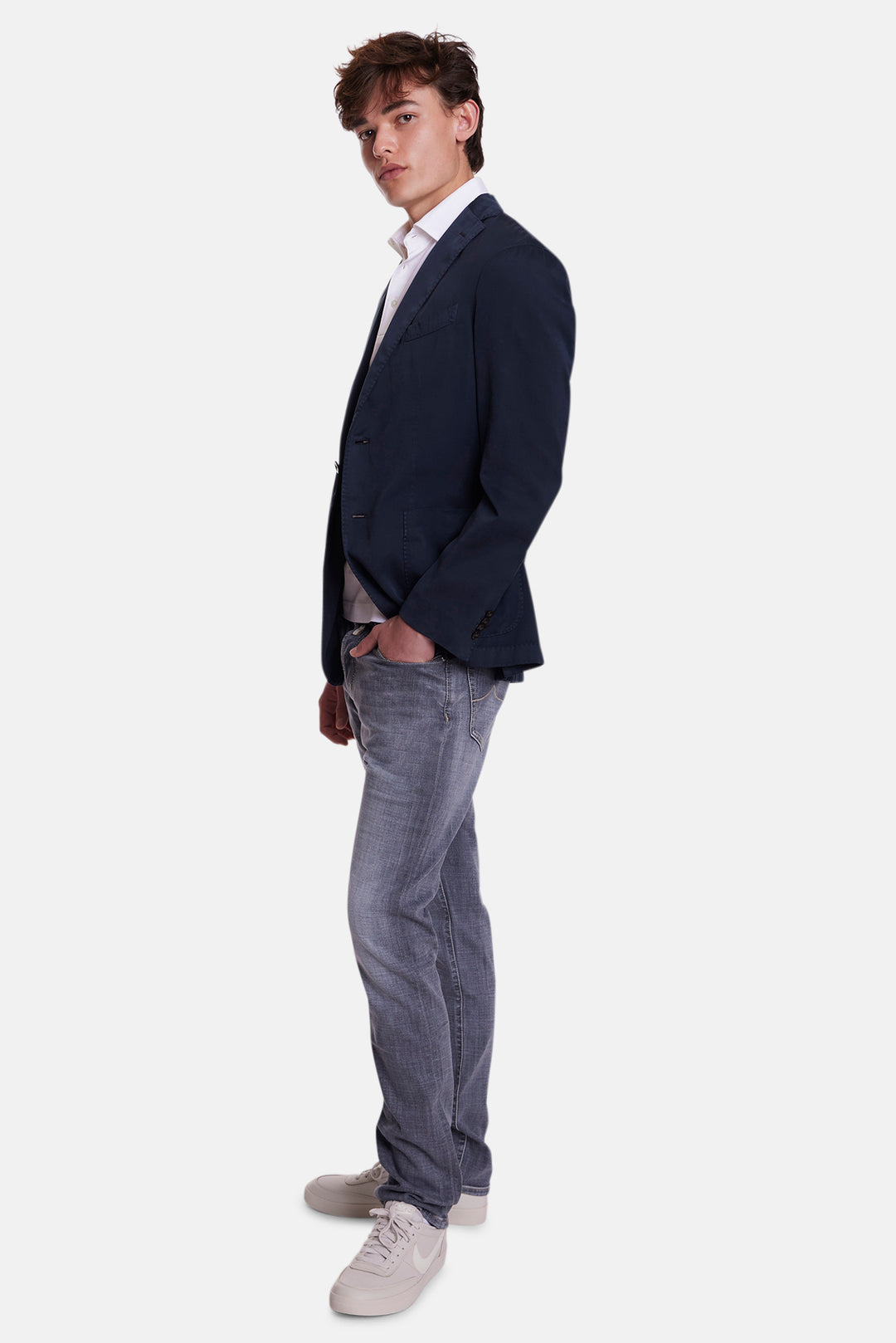 K Jacket In Virgin Wool Navy
