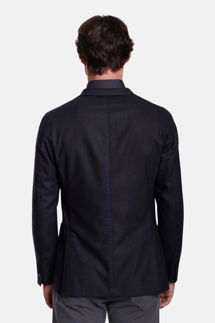 K Jacket In Viscose Navy Heahter