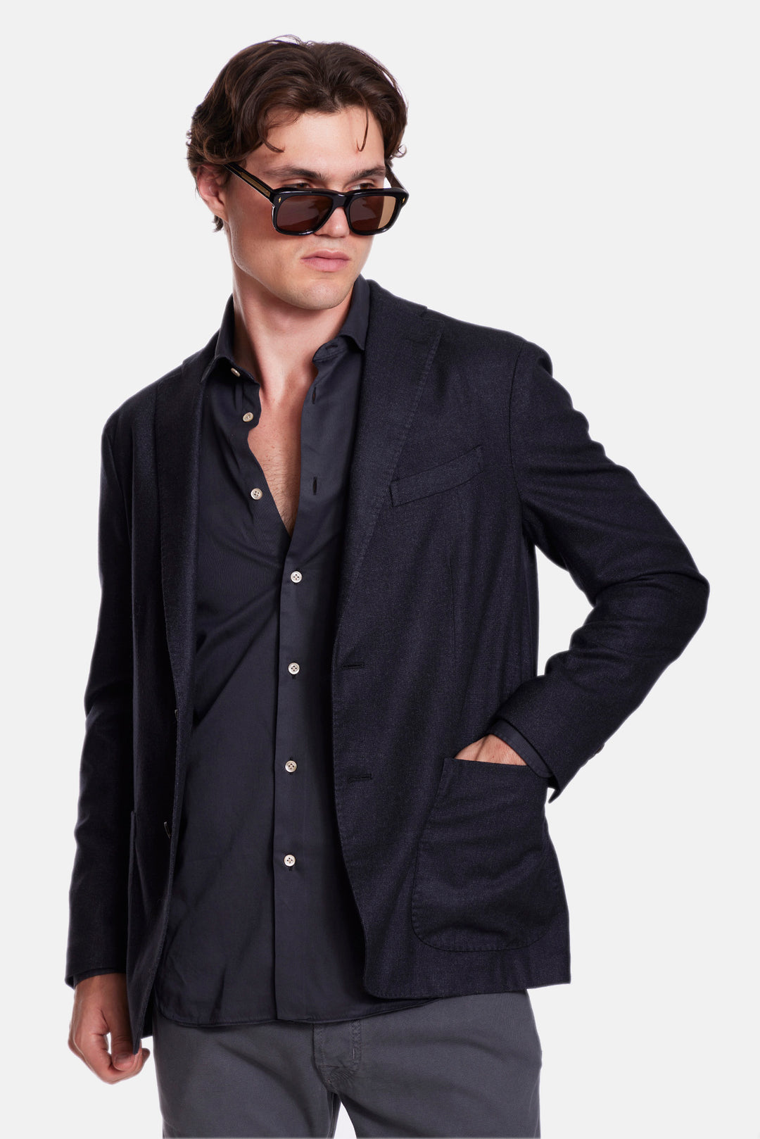 Garment Dyed Tencel Shirt Charcoal