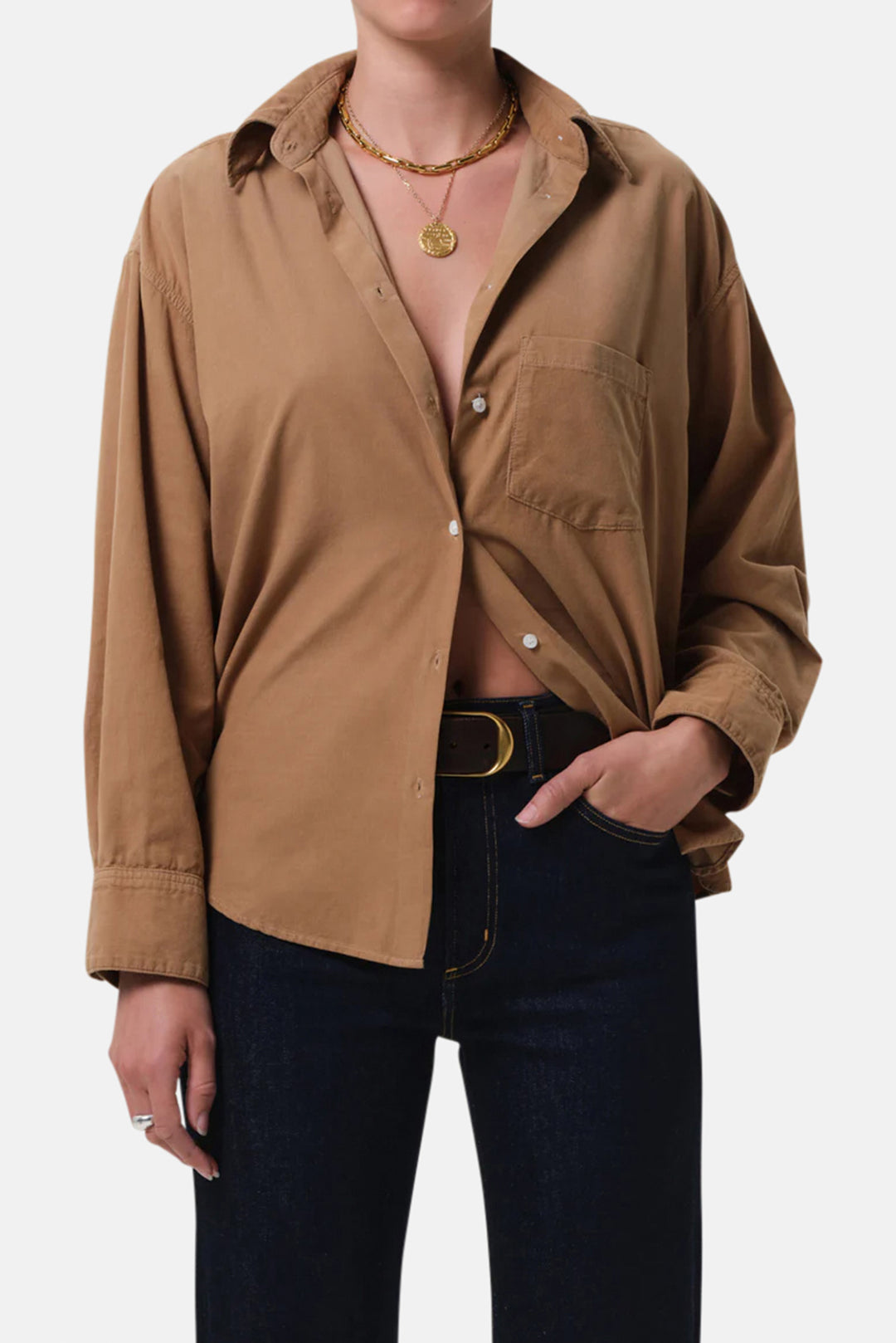 Kayla Shirt Corduroy In Champagne