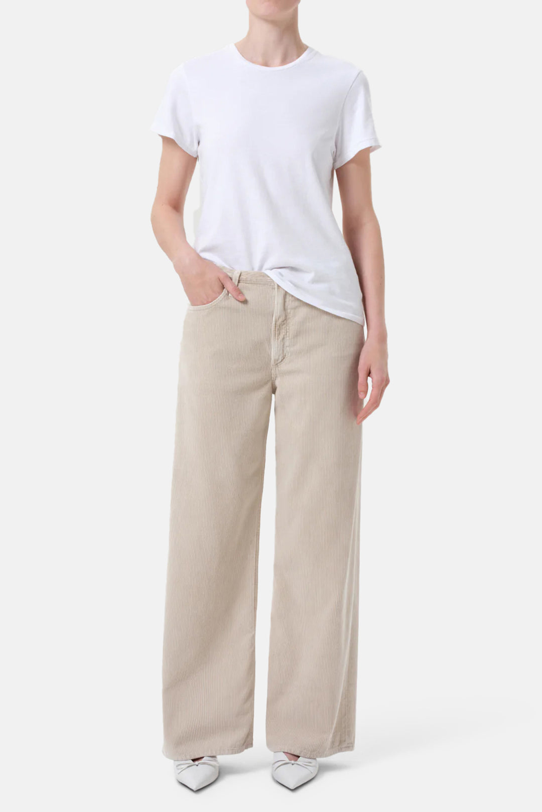 Keira Corduroy Jean in Rice Grass