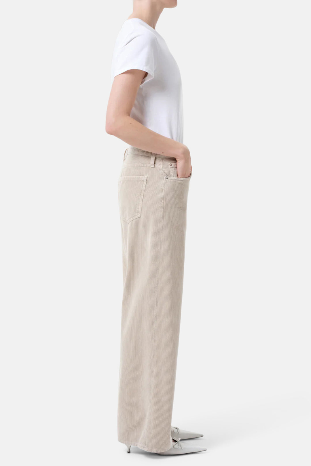 Keira Corduroy Jean in Rice Grass