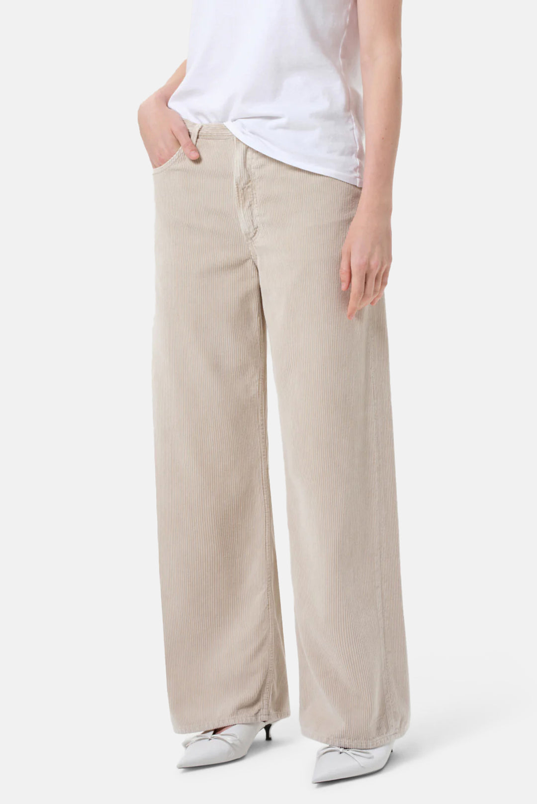 Keira Corduroy Jean in Rice Grass