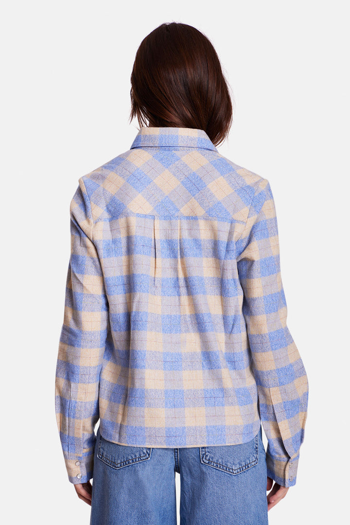 Kelly Brushed Flannel Shirt Butter/Blue Plaid