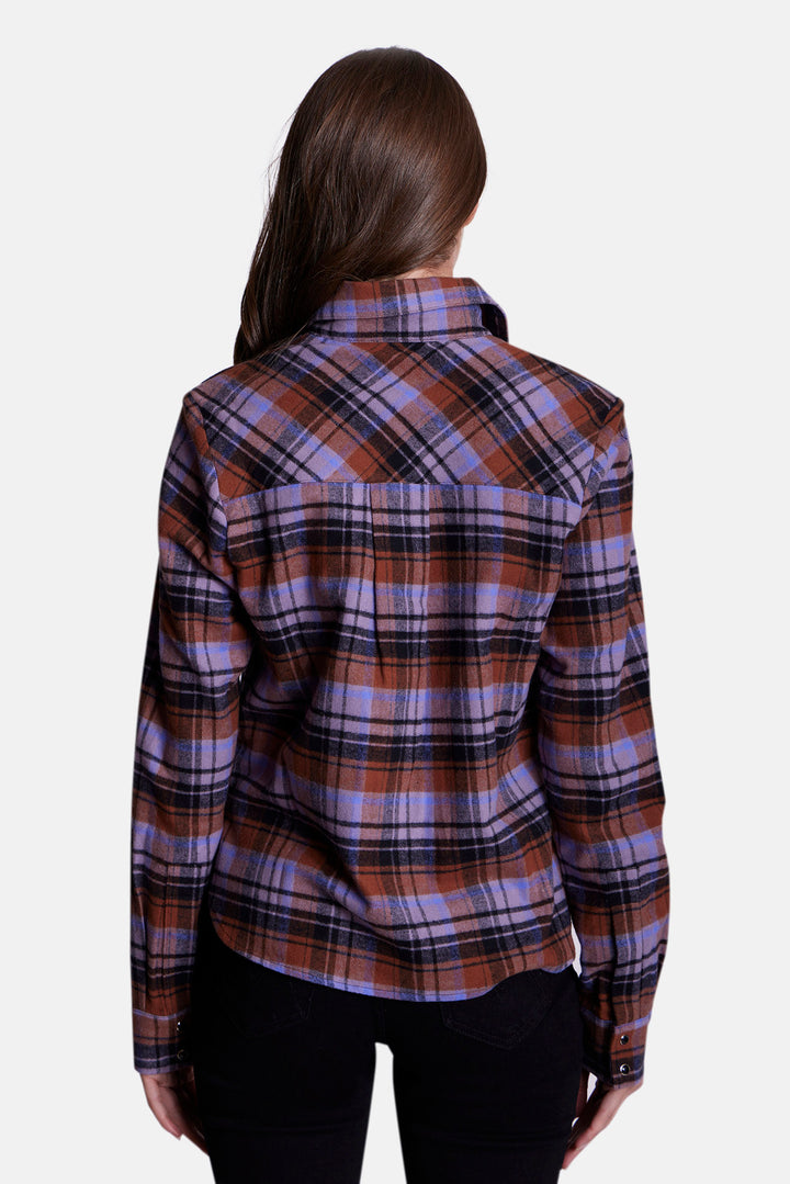Kelly Brushed Flannel Shirt Purple/Blue Plaid
