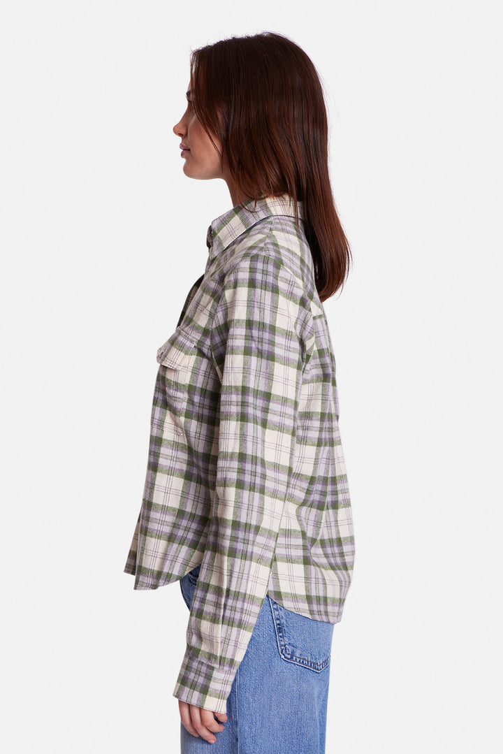 Kelly Flannel Shirt Olive/Cream Plaid