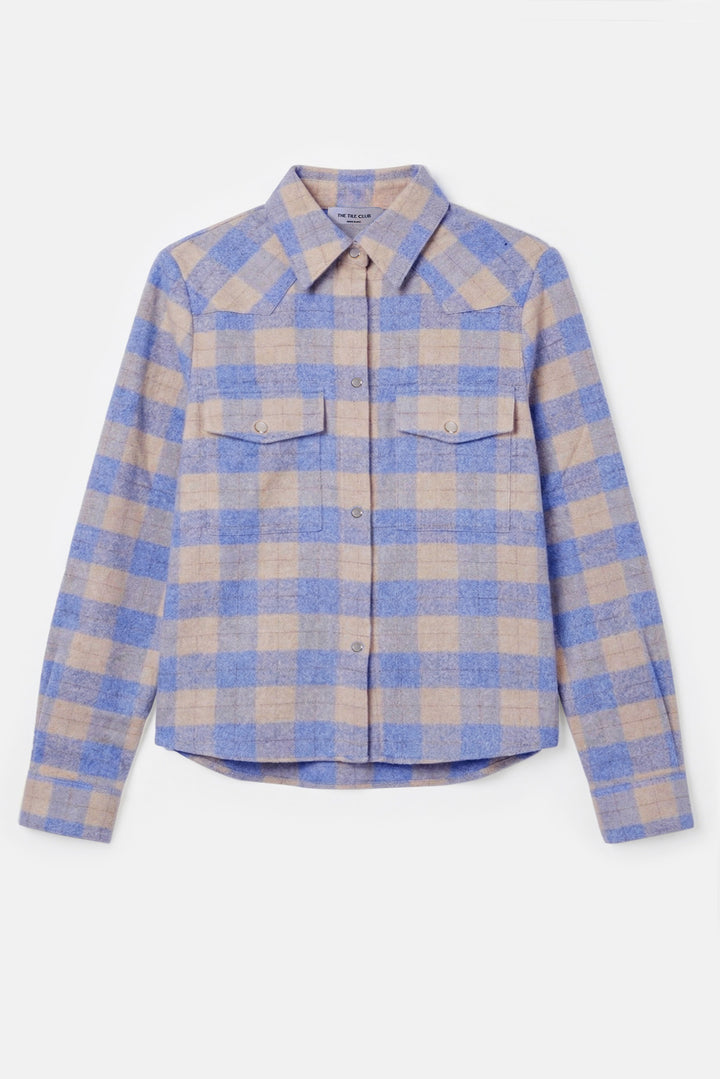 Kelly Brushed Flannel Shirt Butter/Blue Plaid