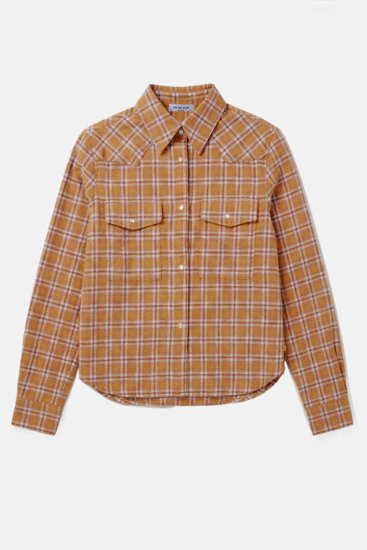 Kelly Brushed Flannel Shirt Yellow Plaid