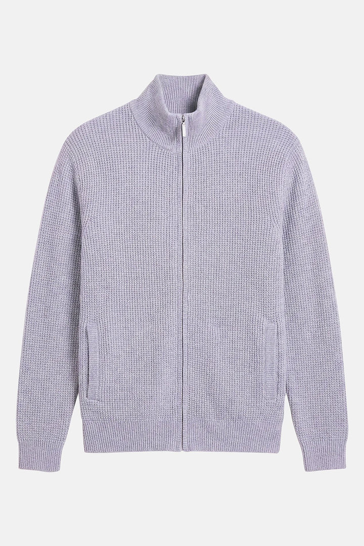 Kenny Cash Waffle Zip Up Heather Grey