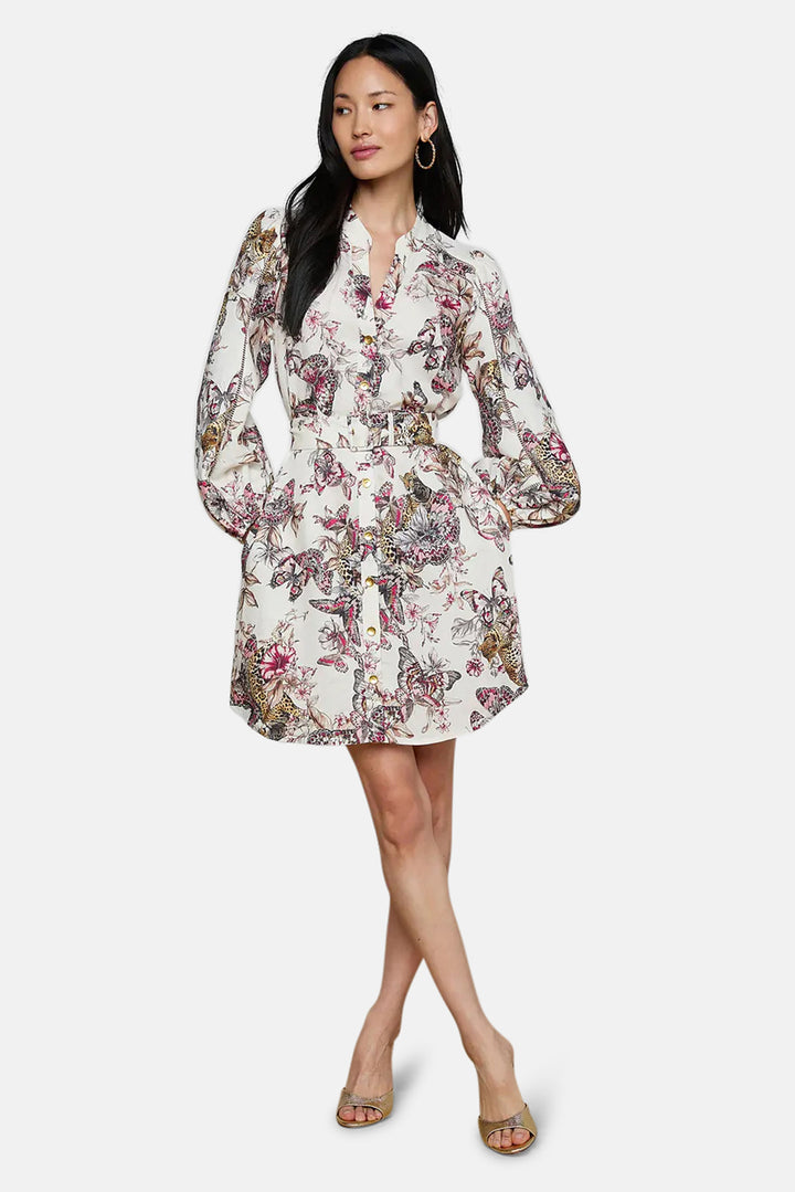 Kiersten Dress White Multi Large Butterfly Jungle