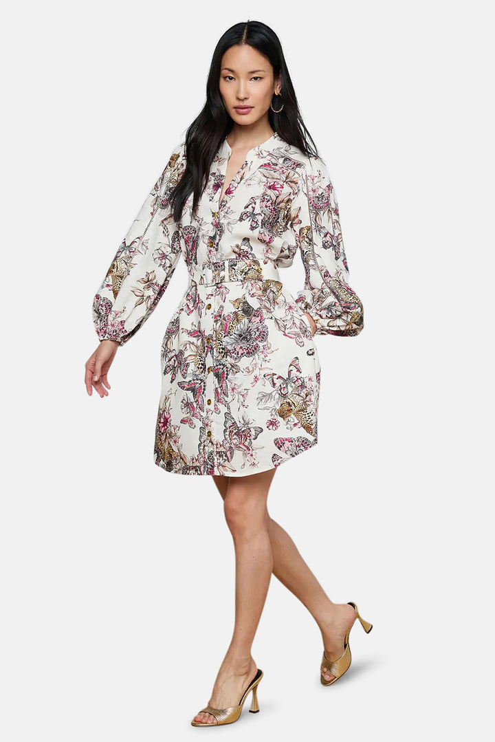 Kiersten Dress White Multi Large Butterfly Jungle